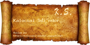 Kalocsai Sándor névjegykártya