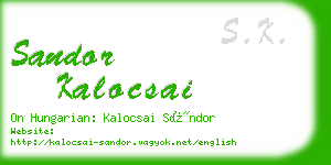 sandor kalocsai business card